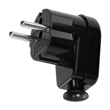 Orno Uni-Schuko kotni vtič 16A, 230V, črn
