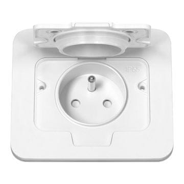 Orno Hermetična pravokotna električna vtičnica, IP55, 1x2P+Z (francoska), bela