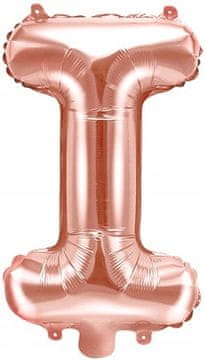 Folija balon Črka "I", 35 cm, rožnato zlato 1 kos.