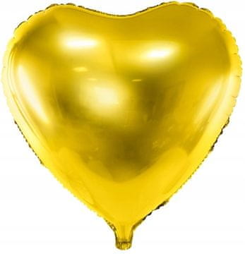 Folija balon v obliki srca, 61 cm, zlat, 1 kos.