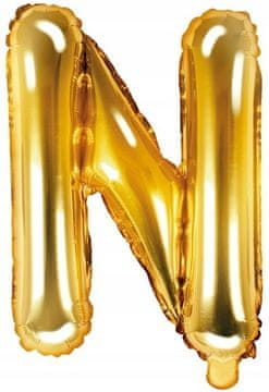 Folija balon črka "N", 35 cm, zlat