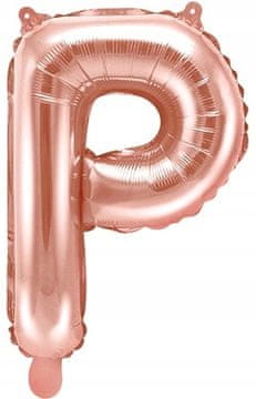 Folija balon Črka "P", 35 cm, rožnato zlato 1 kos.