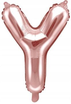 Folija balon s črko "Y", 35 cm, rožnato zlata
