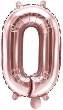 Folija balon številka "0" 35 cm roza zlata 1 kos.