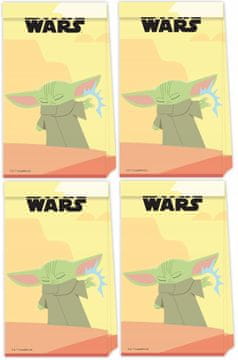 Procos Papirnate vrečke za sladkarije Star Wars Mandalorian Baby Yoda za rojstni dan, 4 kosi