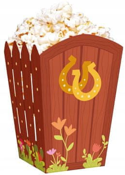 PartyPal Škatle Vedra za POPCORN Prigrizki KONJI Konji Podkev Konj Rojstni dan 6 kosov