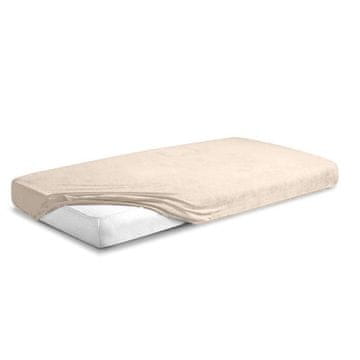 Frotirni nastavljivi list 110/120x190/200 PREMIUM kremne barve