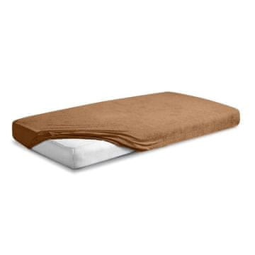 Frotirni nastavljivi list 110/120x190/200 PREMIUM svetlo rjave barve