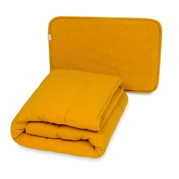 BabyMatex Otroška odejica 100x135 + vzglavnik 40x60 MUSLIN rumena