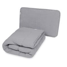 BabyMatex Otroška odejica 100x135 + vzglavnik 40x60 MUSLIN siva