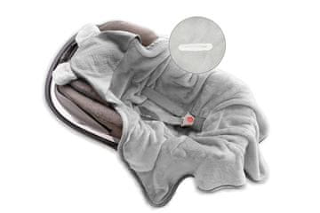 BabyMatex Odeja KOALA MUSLIN s kapuco 95x95 siva
