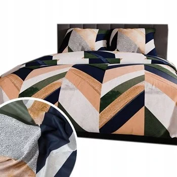 Posteljnina 160x200 bombažni saten Triana geometrijski večbarvni