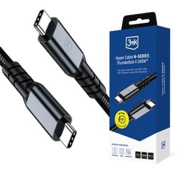 3M Dodatki - 3mk Hyper Cable N-SERIES Thunderbolt 4 2m 48V/5A 40Gb/s 240W 8K60Hz Črna