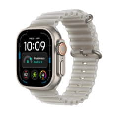 Apple Watch Ultra 4 pametna ura, Cellular, 49mm, Natural Titanium ohišje, Translucent Grey Ocean Band (mjad4qh/a)
