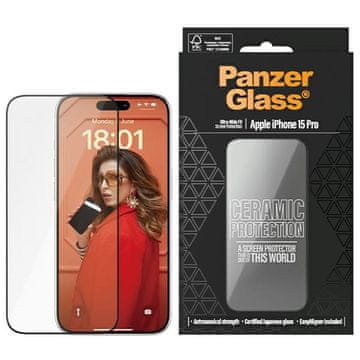 PanzerGlass Kaljeno steklo za iPhone 15 Pro - prozorno