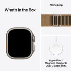 Apple Watch Ultra 4 pametna ura, Cellular, 49mm, Natural Titanium ohišje, Desert Alpine Loop- M (mjaf4qh/a)