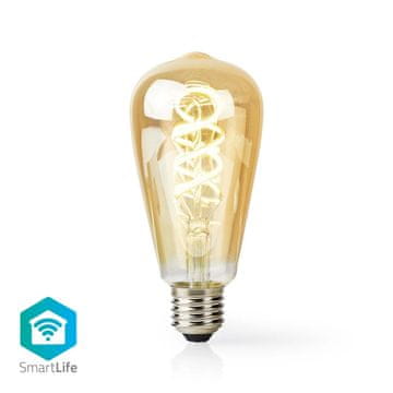 Nedis Vintage LED žarnica SmartLife ST64 | Wi‑Fi | E27 | 360 lm | 4,9 W | Topla do hladna bela | 1800–6500 K | Steklo | Android/iOS | 1 kos