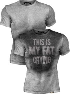 Moška športna majica za trening This Is My Fat Crying siva XL, zračna fitnes majica s kratkimi rokavi, tehnologija tiska aktivirana z vlago, idealna za kardio, HIIT, tek in vadbo za moč, elastičen