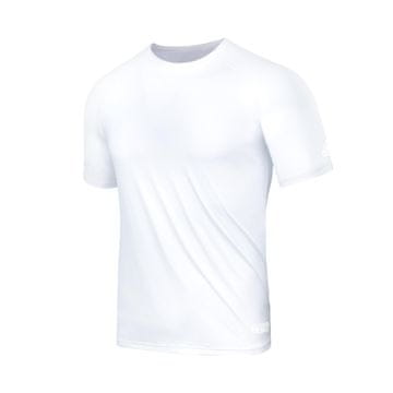 Moška športna majica Rashguard z UV zaščito UPF 50+, bela, velikost XL, hitro sušeča in zračna, s hladilno tehnologijo, ploščati šivi, primerna za plavanje, tek in kolesarjenje, 85 % najlon, 15 %