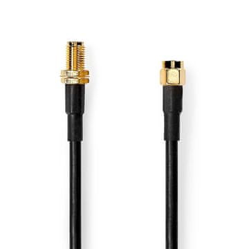Nedis Antenski kabel | SMA moški | SMA Ženska | Pozlačeno | 50 ohmov | Dvojno zaščiten | 10,0 m | Okrogla | PVC | Črna | Škatla