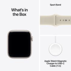 Apple Watch SE3 v2 pametna ura, GPS, 44mm, alu. ohišje, Starlight, Sand Sport Band - M/L (mjl54wf/a)