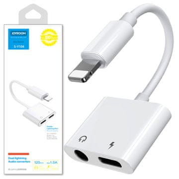 Joyroom S-Y104 Lightning - Adapter za slušalke Lightning / mini jack 3,5 mm - bel