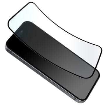 Puro Hibridno steklo Flexible Glass D3O s črnim okvirjem za iPhone 16 / iPhone 15 / iPhone 15 Pro