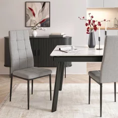 BE TEX Oblazinjen jedilni stol siv moderni loft