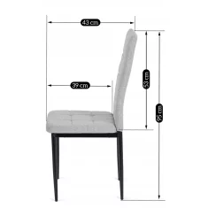 BE TEX Oblazinjen jedilni stol siv moderni loft