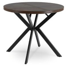 BE LUGO Raztegljiva okrogla miza 90-190 cm oreh/črna, loft