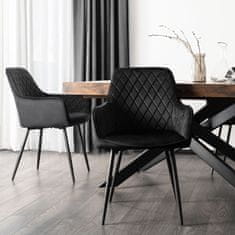 BE BRESSO Oblazinjen jedilni stol Črn žamet Modern Loft