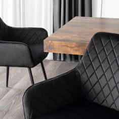BE BRESSO Oblazinjen jedilni stol Črn žamet Modern Loft