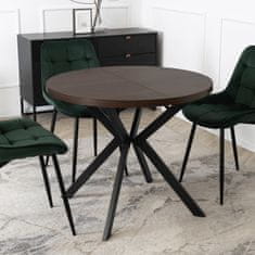 BE LUGO Raztegljiva okrogla miza 90-190 cm oreh/črna, loft