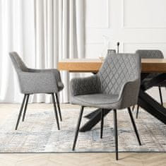 BE BRESSO 2 Oblazinjeni jedilni stol siv moderni loft