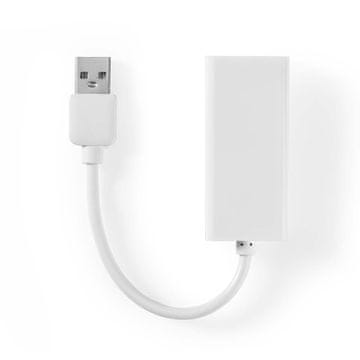 Nedis Omrežna kartica USB | USB 2.0 | 100 Mbps | USB-A moški | RJ45 ženski | 0,20 m | Okrogla | Pozlačeno / ponikljano | Goli baker | Bela | Škatla