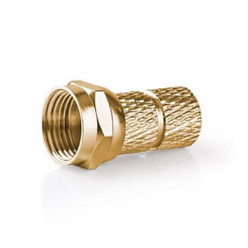 Nedis F-konektor | Naravnost | Moški | Pozlačeno | 75 ohmov | Twist-On | Premer vhodnega kabla: 5,5 mm | Baker | Kovina | 2 kos. | Karton z okencem