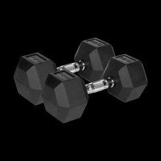 Rebel Litoželezne gumirane uteži HEX 2x 12,5 kg šesterokotni komplet 25 kg SOLID