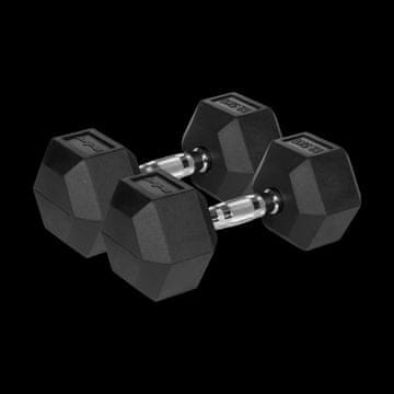 Rebel Litoželezne gumirane uteži HEX 2x 12,5 kg šesterokotni komplet 25 kg SOLID