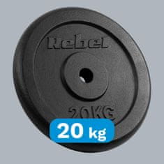 Rebel Litoželezna obremenitev 20 kg, luknja 31 mm, klasična plošča ACTIVE