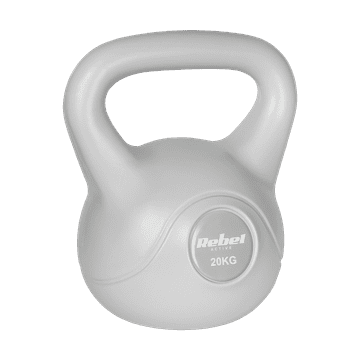 Rebel Utežna žoga za kettlebell 20 kg, siva, za vadbo ABS