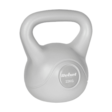 Rebel Utežna žoga za kettlebell 22 kg, siva, za vadbo ABS