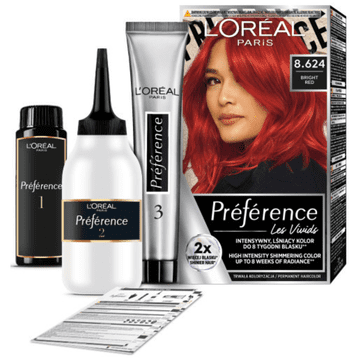 015626 L'Oréal Préférence Vivid Colours obstojna barva za lase 8.624 Bright Red