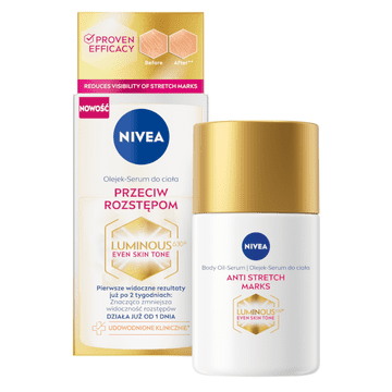091006 NIVEA LUMINOUS630 oljni serum za telo za izenačen ten kože proti strijam 100 ml.
