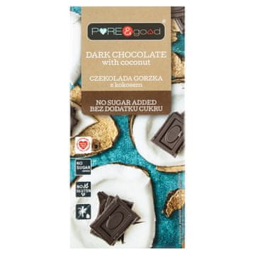 GO! TEMNA ČOKOLADA S KOKOSOM, BREZ DODANEGA SLADKORJA, BREZ GLUTENA 75 g -