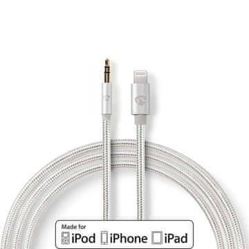 Nedis Adapter Lightning | Apple Lightning, 8-polni | 3,5 mm moški | Pozlačeno | 1,00 m | Okrogla | Najlon
