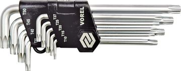Vorel Torx varnostni ključi t10-t50, cr-v, komplet. 9 kosov. 56478