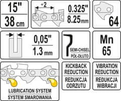 YATO Veriga žage 15"" .325"" 0.05"" 64 pol dleto YT-84945