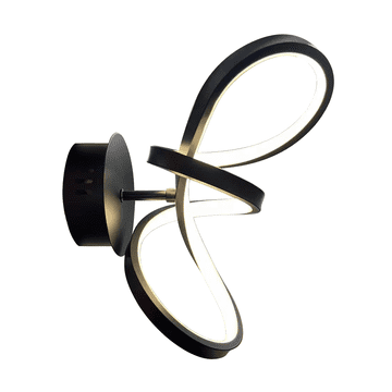Moderna spiralna LED stenska svetilka 15W črna TESORO ML1052 Milagro