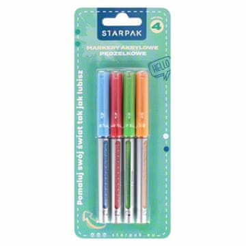 STARPAK Akrilni markerji s čopičem, SET 4 barv