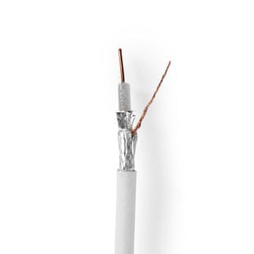 Nedis Koaksialni kabel na Bobin | 4G/LTE varno | 75 ohmov | Trojno zaščiten | ECA | 25,0 m | Koaksialni | PVC | Bela | Darilna škatla